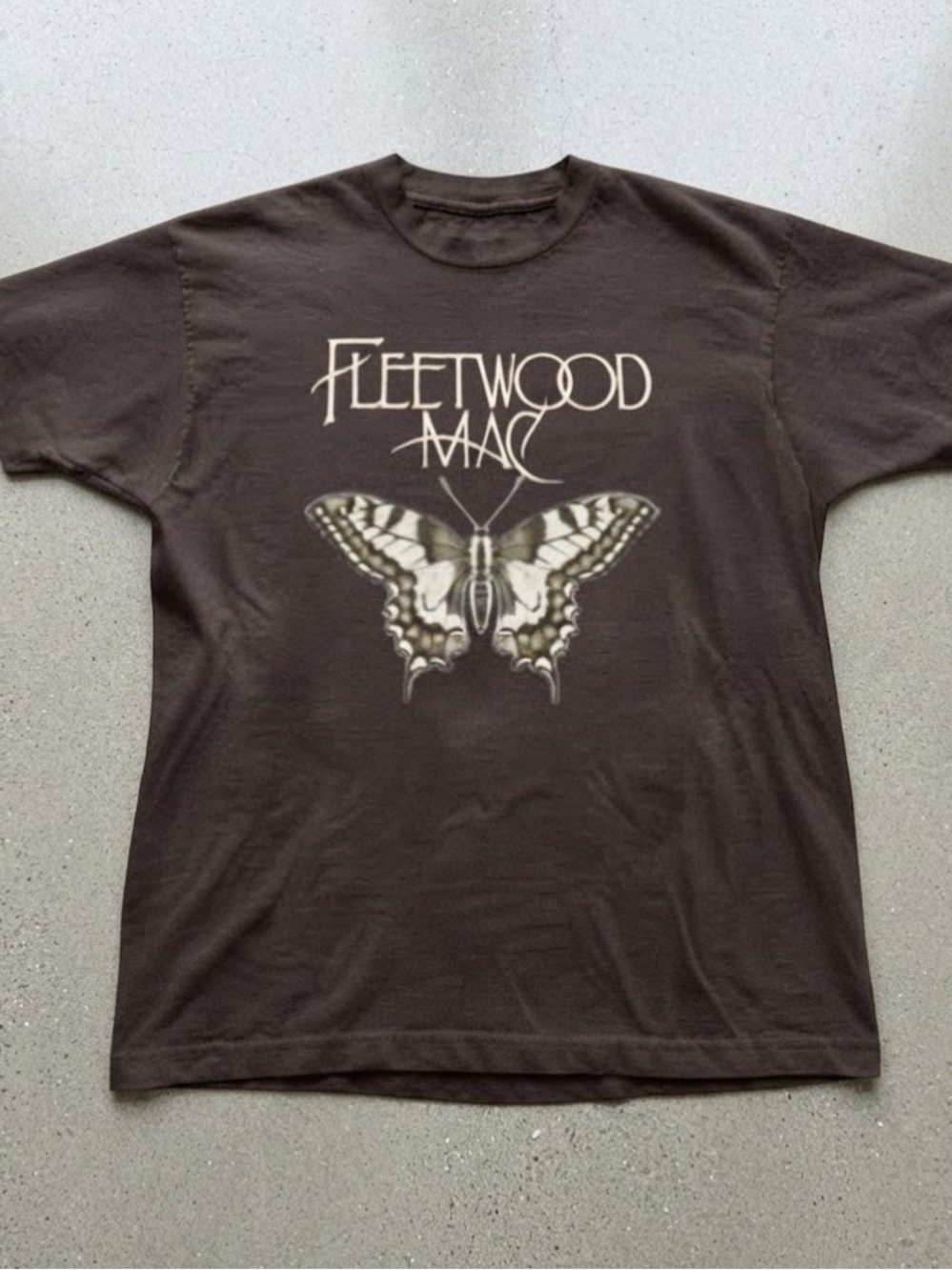 Brown Graphic Tee - Band Logo Butterfly